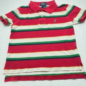 Polo Ralph Lauren Boy's Polo Shirt - Multicolor Striped - Size 5 - GUC